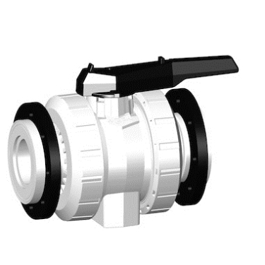 無(wú)硅 +GF+ 546型球閥 帶底部固定螺孔 帶鋼襯PP支撐法蘭 公制