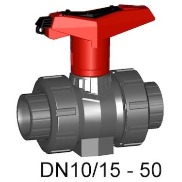 瑞士+GF+ 546型球閥，日標PVC-U手動球閥, 帶可鎖定手柄