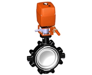 電動塑料閥門 +GF+電動蝶閥 141型凸耳式蝶閥,100-230V